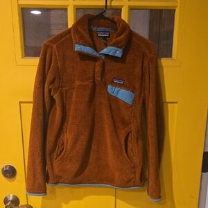 Patagonia Rust Fleece with Blue Trim